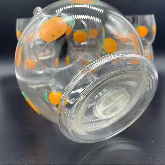 Vintage Hand Painted Miniature Orange Juice Pitcher And 4 Glass Set - Picture 8 of 12